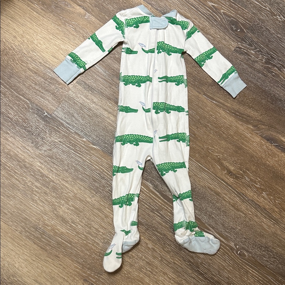 Green Alligator Print Baby Onesie